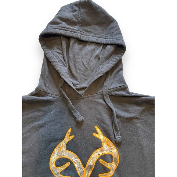 Realtree by Grooked Antler Kangaroo Pockets Logo  Hoodie Men's Black M - Picture 4 of 11